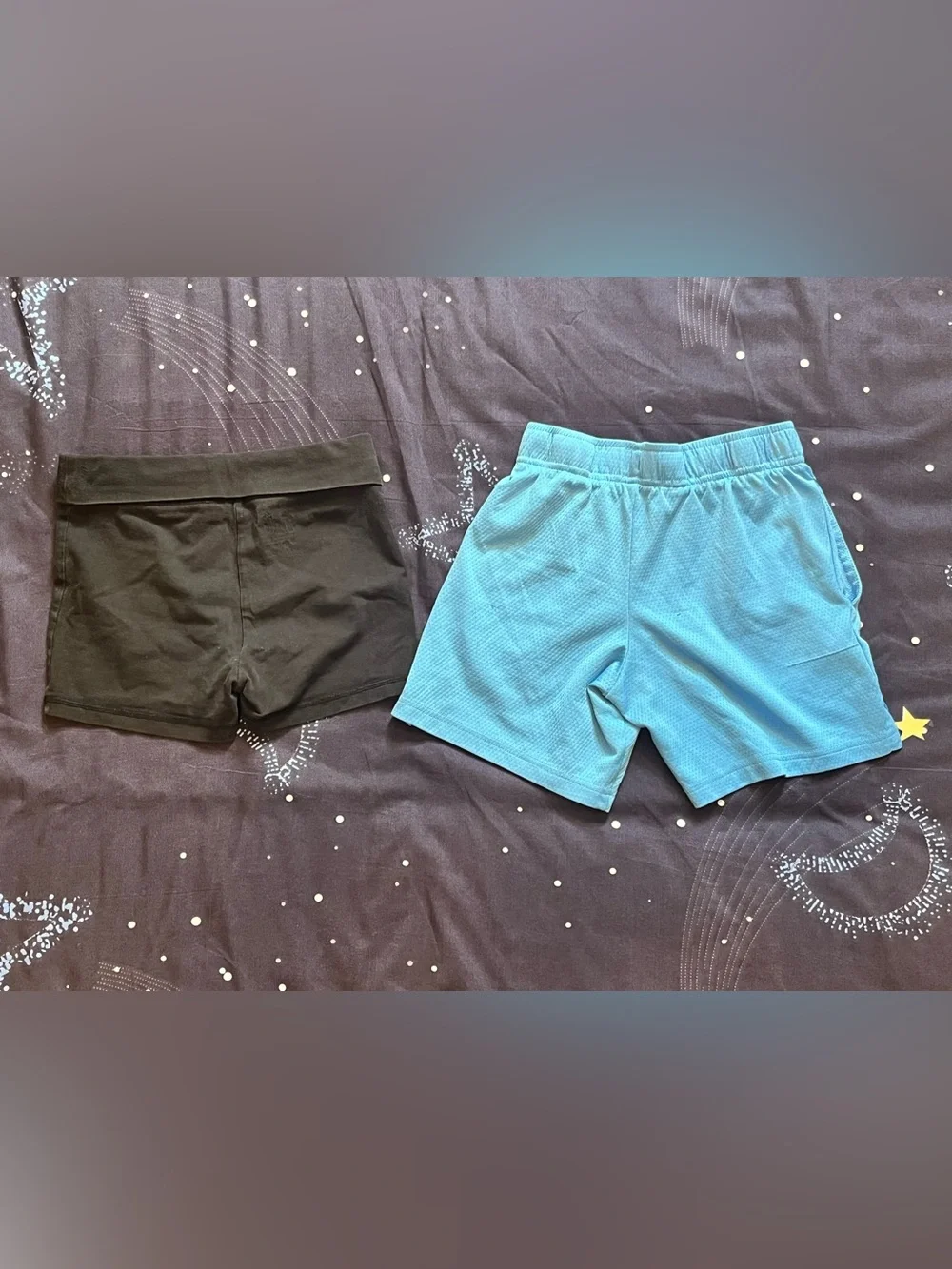 Girls Sz S(6/7) 2 pairs of shorts Nike Mesh Justice fold over bike shorts bundle